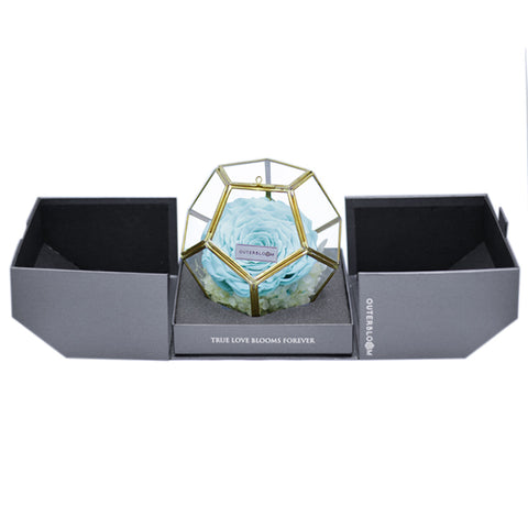 Crystal Florarium -  Tiffany Blue