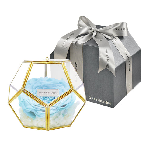 Crystal Florarium -  Tiffany Blue