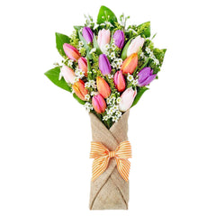 Hearty Assorted Tulip Hand Bouquet
